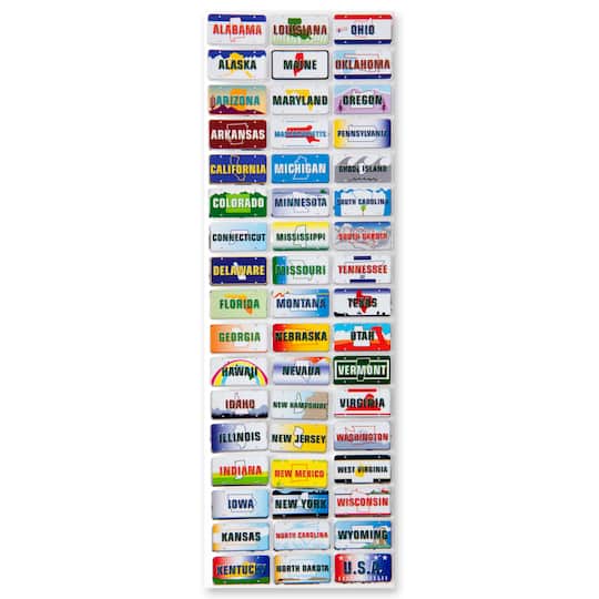 12 Packs: 51 ct. (612 total) Dimensional License Plate Stickers by Recollections™